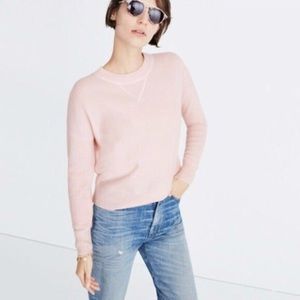 Madewell 100% cashmere baby pink sweater
